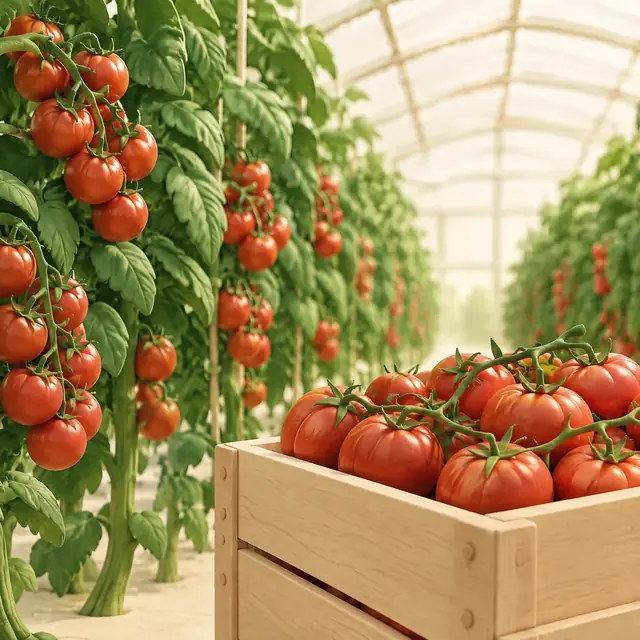 Pomodori a grappolo in serra